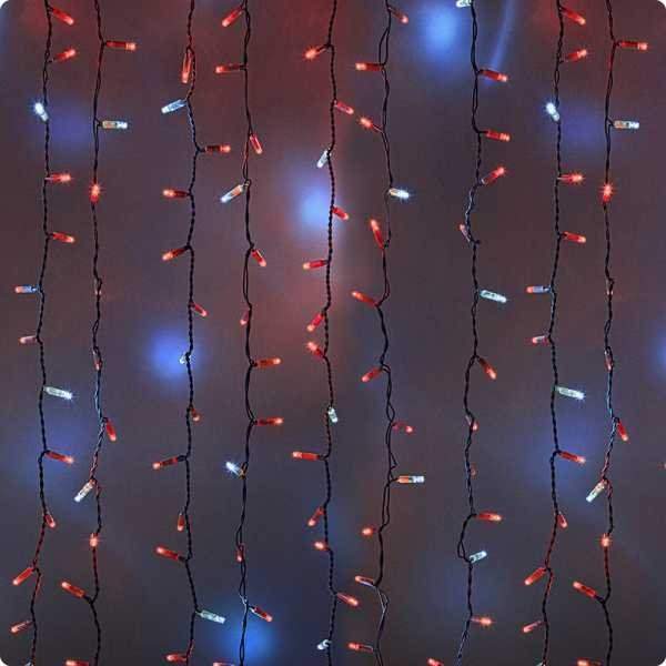 гирлянда светодиодная "светодиодный дождь" 2х1.5м 360led красн. 23вт 230в ip65 эффект мерцания провод бел. neon-night 235-224 от BTSprom.by