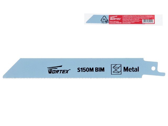 пилка сабельная по металлу s150m (1 шт.) wortex высококачественная быстрорежущая сталь, 150 мм длина (пропил прямой, тонкий, для базовых работ) ssb1518b0018 от BTSprom.by