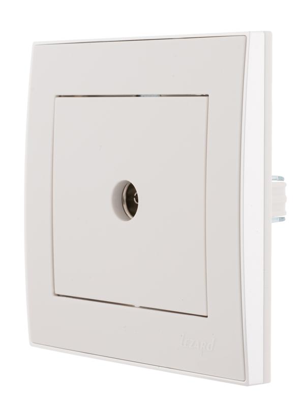  Розетка телевизионная оконечная TV СП Rain с хром. боковой вставкой бел. LEZARD 703-0225-130 фото в каталоге от BTSprom.by