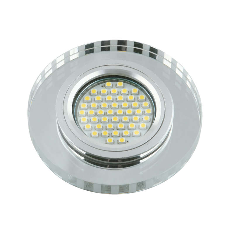 светильник декоративный luciole dls-l127 gu5.3 chrome/glassy gu5.3 встраив. доп. светодиод. подсветка 3вт без лампы основание метал. хром отделка стекло зеркальн. fametto ul-00001413 от BTSprom.by