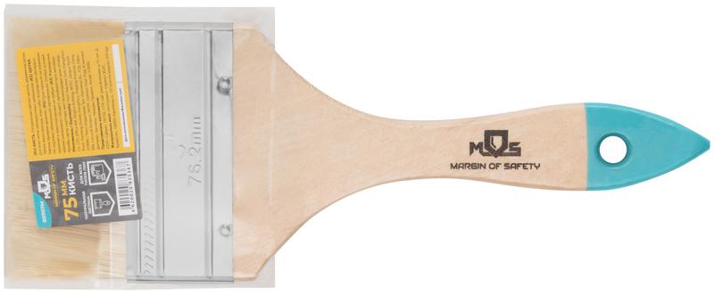  Кисть флейцевая натур. светлая щетина деревянная ручка 3дюйм (75мм) MOS 00707М фото в каталоге от BTSprom.by