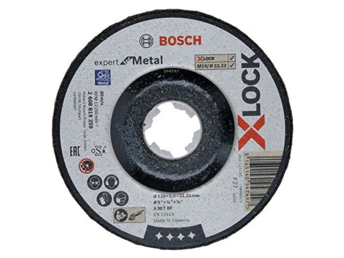 круг обдирочный 125х6x22.2 мм для металла x-lock expert for metal bosch (подходит для всех типов ушм) 2608619259 от BTSprom.by
