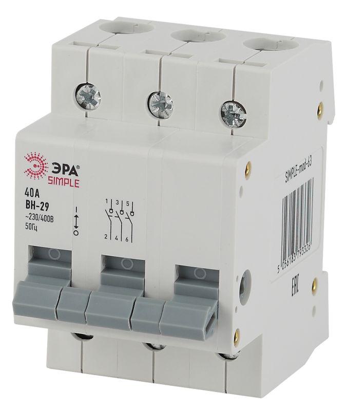 выключатель нагрузки 3п 40а вн-29 simple-mod-65 эра б0039255 от BTSprom.by