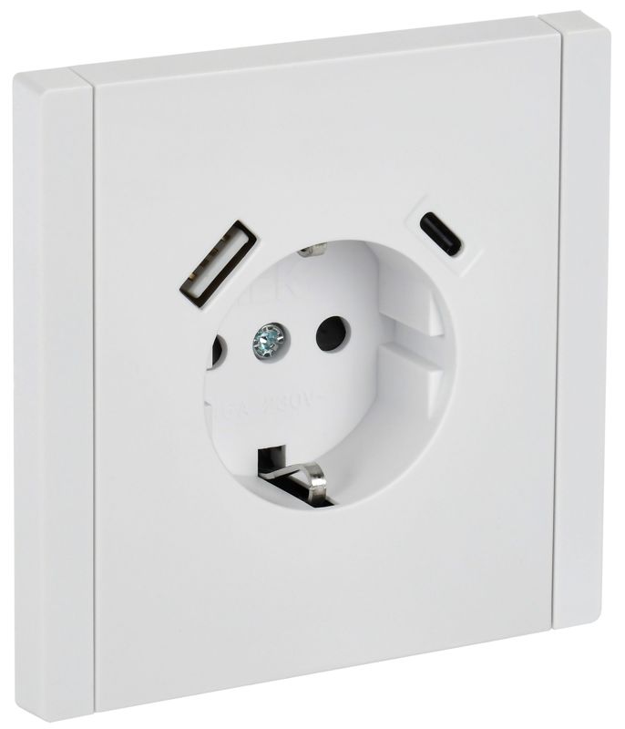 розетка forte&piano fp247 16а usb a+c 18вт с заземл. защ. шторки винт. крепл. бел. iek fp-r14-16-u22-018-k01 от BTSprom.by