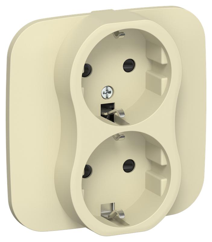 розетка 2-м сп flite рсш12-0-а-флн 16а с заземл. с защ. шторками в сборе механизм навахо iek fi-r24a-16-k87 от BTSprom.by