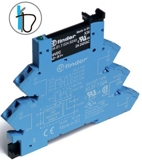 модуль интерфейсный (сборка 34.81.7.060.7048 + 93.51.0.240) твердотельное реле выход 01а (48в dc) 230-240в ac/dc ip20 безвинт. клеммы (пружинный зажим) finder 389102407048 от BTSprom.by