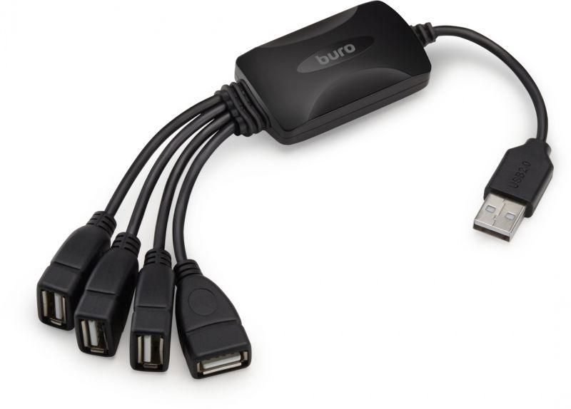 разветвитель usb 2.0 bu-hub4-0.3-u2.0-splitter 4порт. черн. bu-hub4-0.3-u2.0-splitter buro 1001420 от BTSprom.by