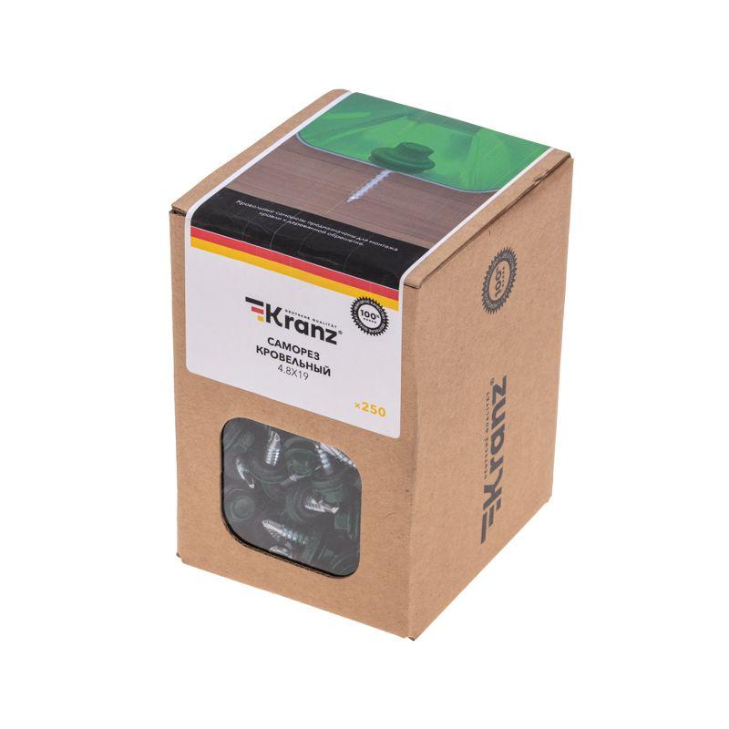  Саморез кровельный 4.8х19мм окрашенный RAL 6005 короб (уп.250шт) Kranz 1204-4819-3 фото в каталоге от BTSprom.by