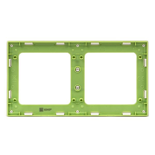  Рамка 2-м Стокгольм бел. с линией цвета зел. PROxima EKF EXM-G-303-20 фото в каталоге от BTSprom.by