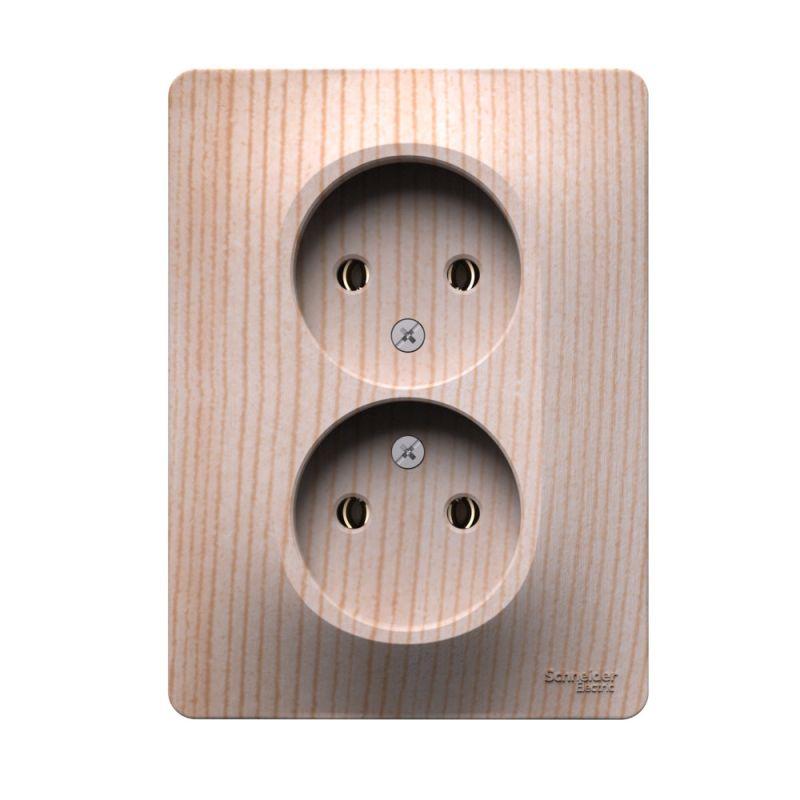 розетка двойная glossa 16а без заземл. в сборе сосна se gsl001520 от BTSprom.by