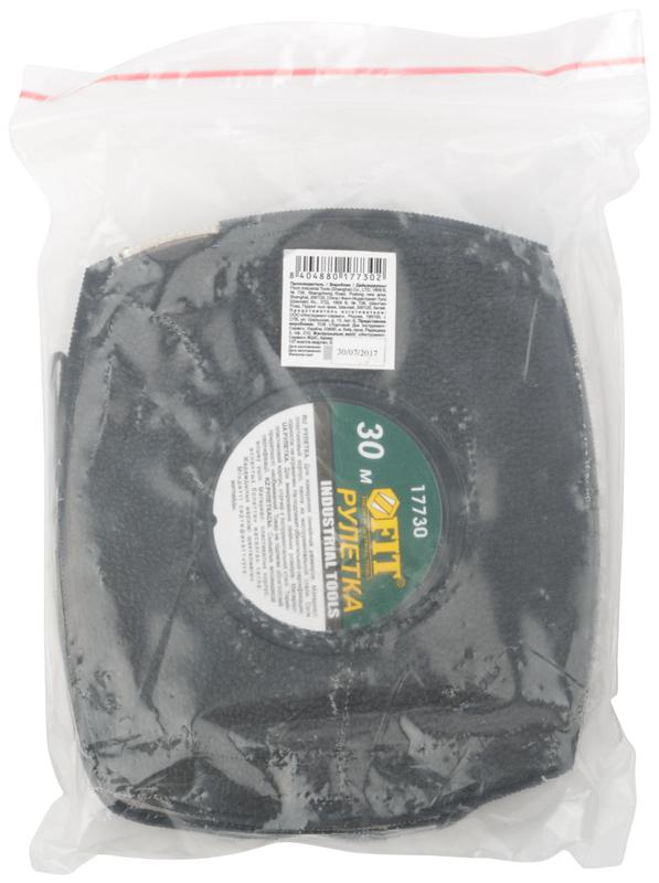  Рулетка 30м стальная лента закрытый корпус пластик. черн. FIT 17730 фото в каталоге от BTSprom.by