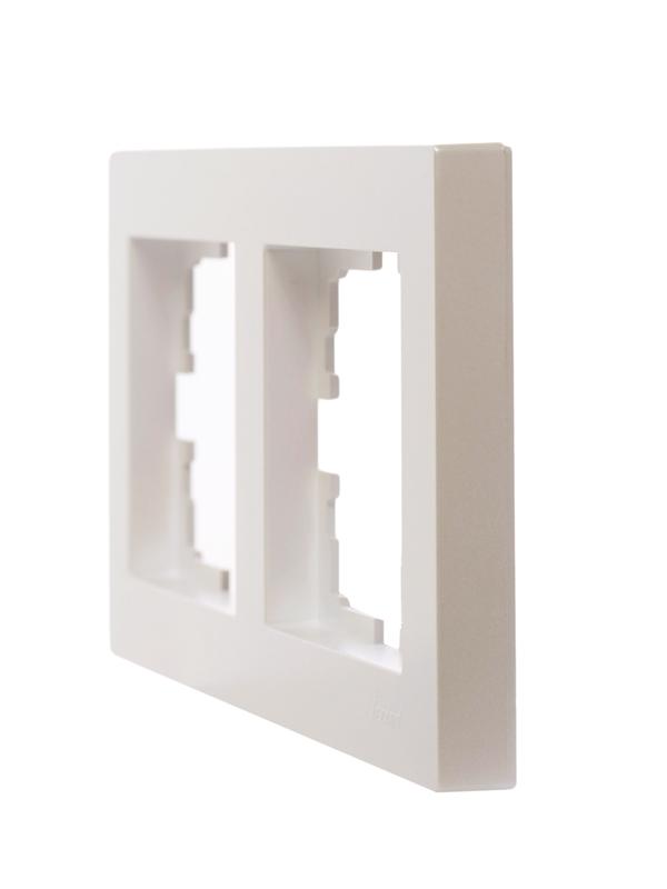  Рамка 2-местн. горизонт. VESNA жемчуж./бел. перламутр LEZARD 742-3000-147 фото в каталоге от BTSprom.by