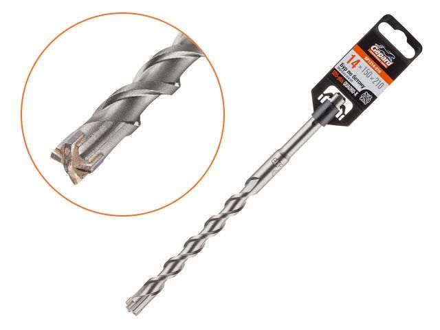 14х150х210 мм бур (сверло) sds-plus quadro-x gepard (бур по бетону, крестовая пластина) gp1214-210 от BTSprom.by