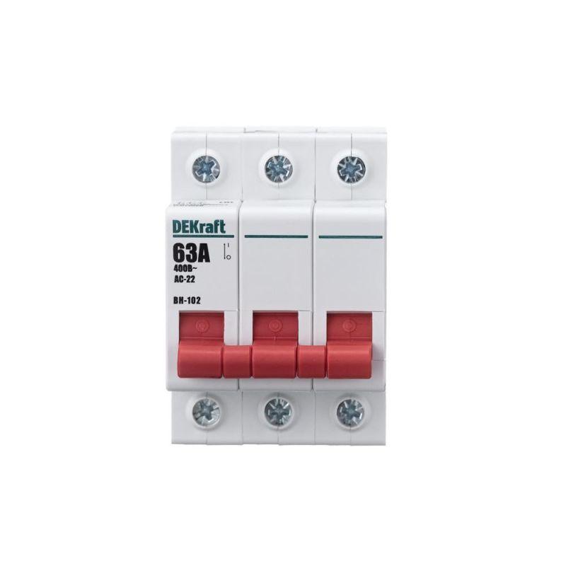  Выключатель-разъединитель 3п 63А ВН-102 DEKraft 17011DEK фото в каталоге от BTSprom.by