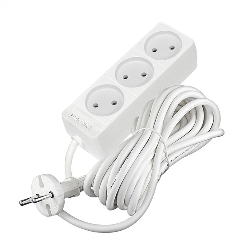 удлинитель 3х5м без заземл. 10а ip20 2.2квт пвс 2х0.75 бел. domtok 2372 от BTSprom.by