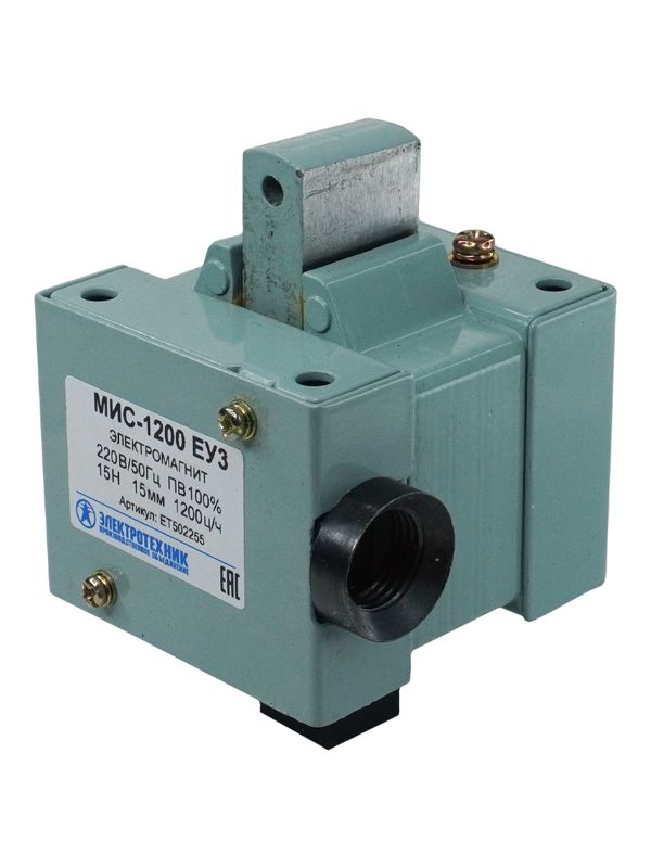 электромагнит мис-1200 еу3 220в толкающее исп. пв 100% ip20 с жесткими выводами электротехник et502255 от BTSprom.by