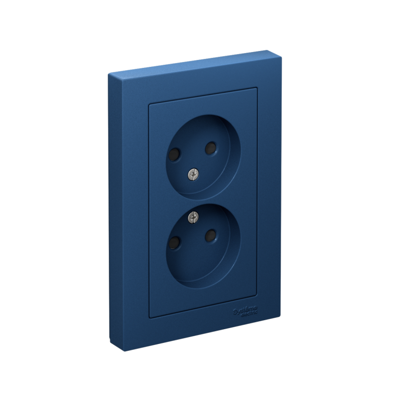 розетка 2-м. atlasdesign 16а без заземл. со шторками в сборе аквамарин se atn001122 от BTSprom.by