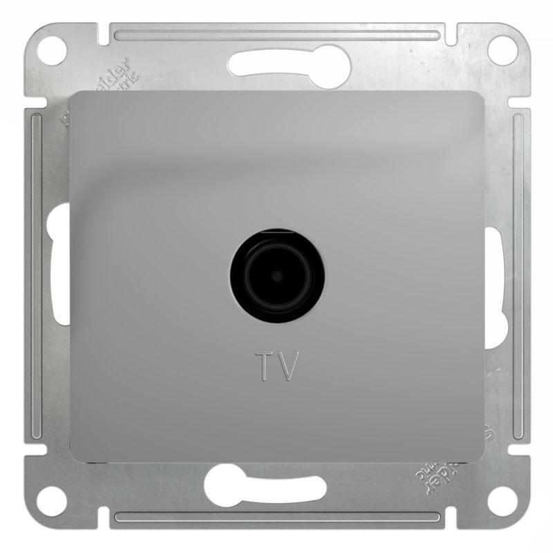 розетка телевизионная проходная tv 1-м сп glossa 4дб механизм алюм. se gsl000392 от BTSprom.by