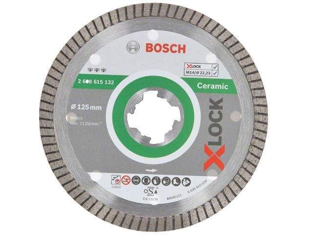 алмазный круг 125х22 мм по керамике turbo x-lock best for ceramic extraclean bosch ( сухая резка) от BTSprom.by