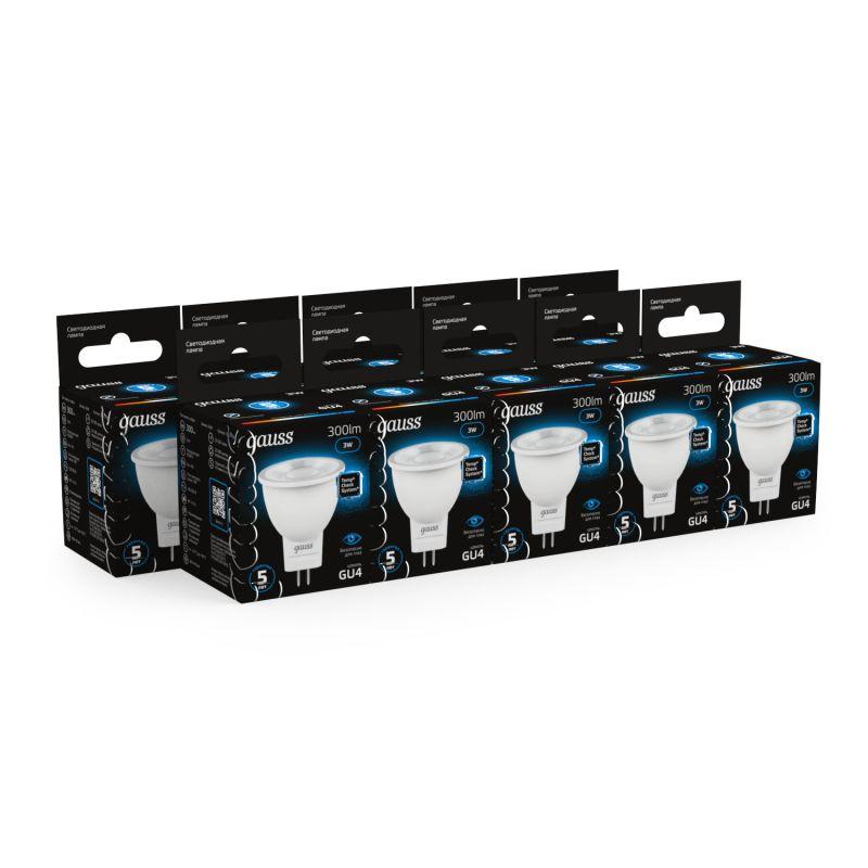 Лампа светодиодная Black 3Вт MR11 софит 6500К холод. бел. GU4 300лм GAUSS 132517303 фото в каталоге от BTSprom.by
