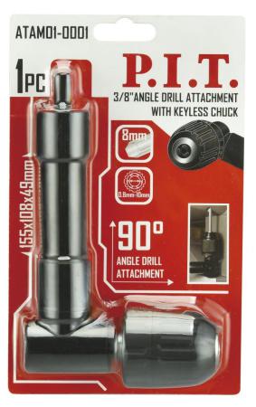 адаптер угловой с патроном 155х108х49мм 90град. бзп 0.8-10мм хвостовик 8мм (atam01-0001) p.i.t. atam01-0001 от BTSprom.by