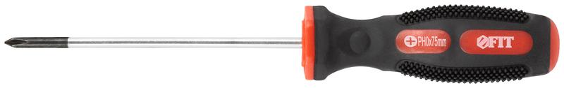 отвертка "универсал" crv сталь прорезиненная ручка профи 3х75мм рн0 fit 55102 от BTSprom.by