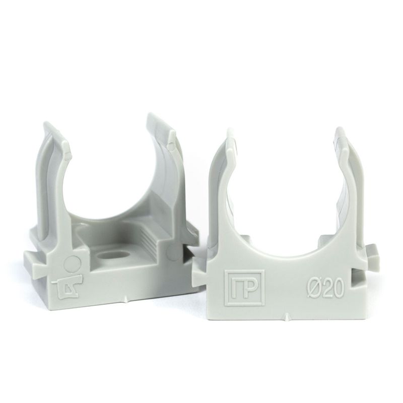 держатель для труб (клипса) d20мм для прямого монтажа сер. в гофроящике промрукав pr13.0453 от BTSprom.by