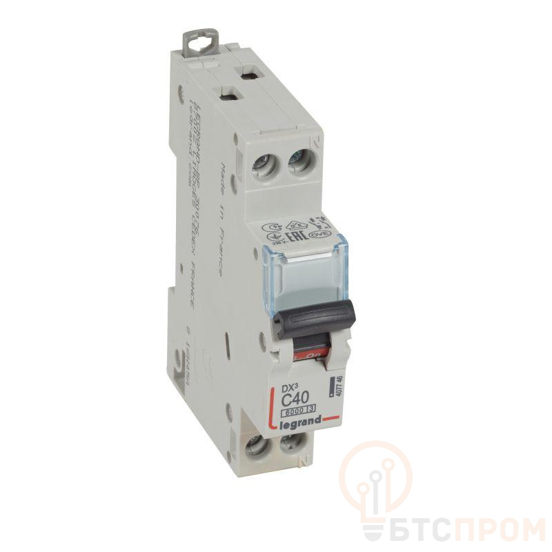 Выключатель автоматический модульный 2п (1P+N) C 40А 10кА DX3 6000 1мод. 230/400В Leg 407746 фото в каталоге от BTSprom.by  Выключатель автоматический модульный 2п (1P+N) C 40А 10кА DX3 6000 1мод. 230/400В Leg 407746 фото в каталоге от BTSprom.by