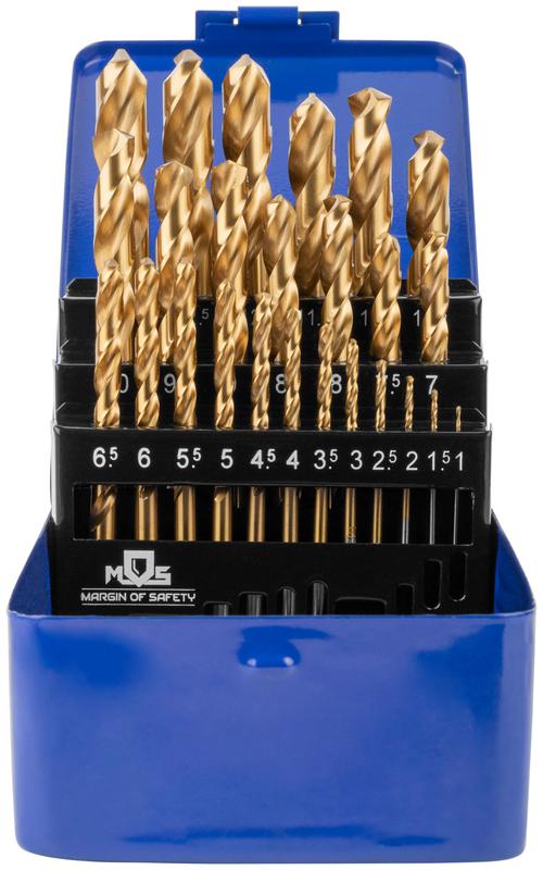  Набор сверл по металлу HSS шлифованные титановое покрытие угол заточки 135град. мет. бокс 25шт (1-13мм через 0.5мм) MOS 35745М фото в каталоге от BTSprom.by