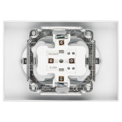  Розетка 2-м СП Accent 6-208-01 16А IP20 250В 2P+E Schuko со шторками AL/CU бел. Intro Б0063528 фото в каталоге от BTSprom.by
