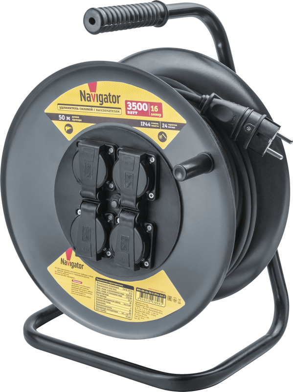 удлинитель на катушке 4х50м с заземл. 16а ip44 кг 3х1.5 npe-rm-04-50-e-ip44-3x1.5 navigator 93896 от BTSprom.by