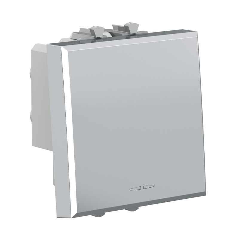  Выключатель модульный 1-кл. 2п 2мод. Avanti "Закаленная сталь" 16А IP20 сер. DKC 4404222 фото в каталоге от BTSprom.by