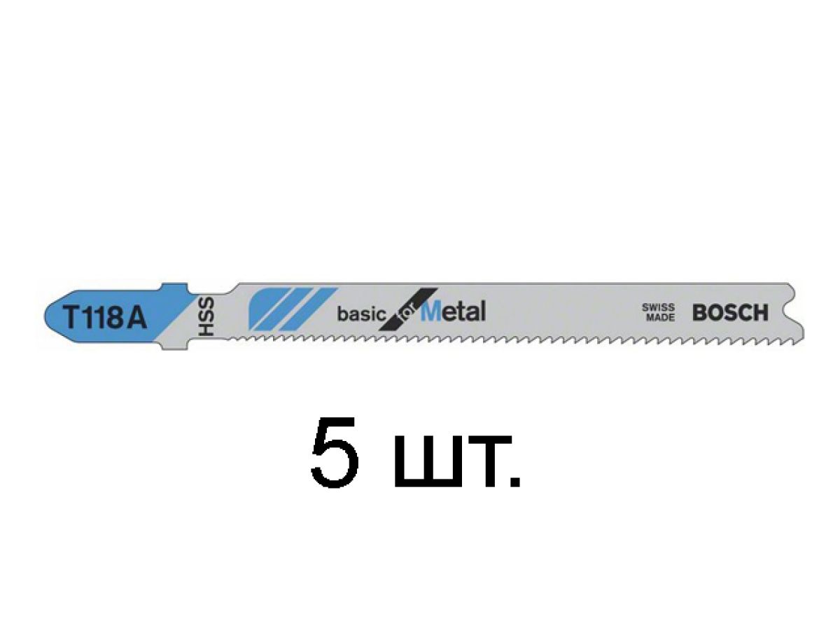 пилка лобз. по металлу t118a (5 шт.) bosch (пропил прямой, тонкий, для листового металла) 2608631013 от BTSprom.by