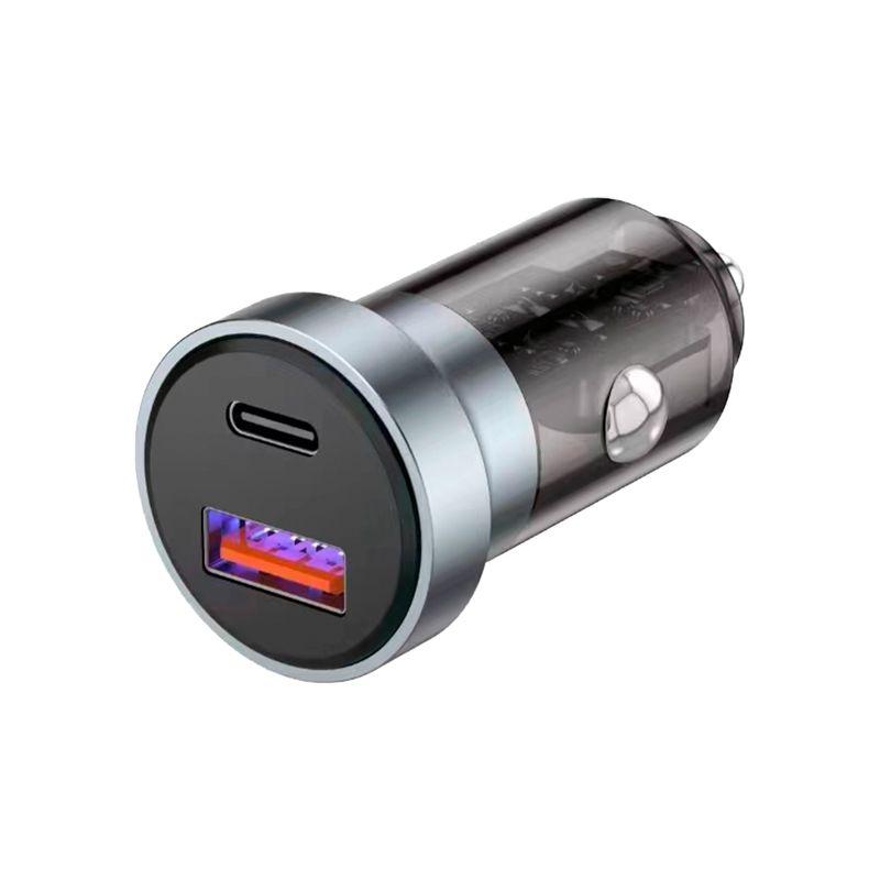 устройство зарядное автомобильное c двумя портами (usb-a + usb-c) c led-подсветкой 20вт rexant 18-2243-5 от BTSprom.by