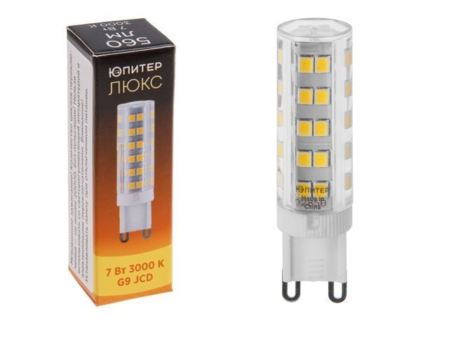 лампа светодиодная jcd 7 вт 230в g9 3000к юпитер люкс jp5101-34 от BTSprom.by