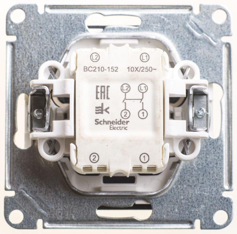  Выключатель 1-кл. 2п СП W59 10А IP20 10AX механизм черн. бархат SE VS210-152-6-86 фото в каталоге от BTSprom.by