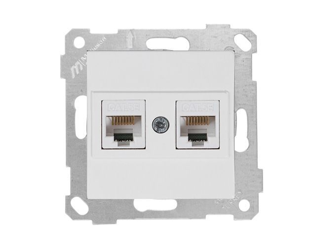 розетка компьютерная 2xrj45 (cat6, скрытая, без рамки) белая, rita, mutlusan 2200 141 0101 от BTSprom.by