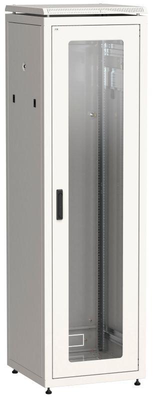 шкаф сетевой 19дюйм linea n 42u 600х600мм стеклянная передняя дверь задняя металлическая сер. itk ln35-42u66-gm от BTSprom.by