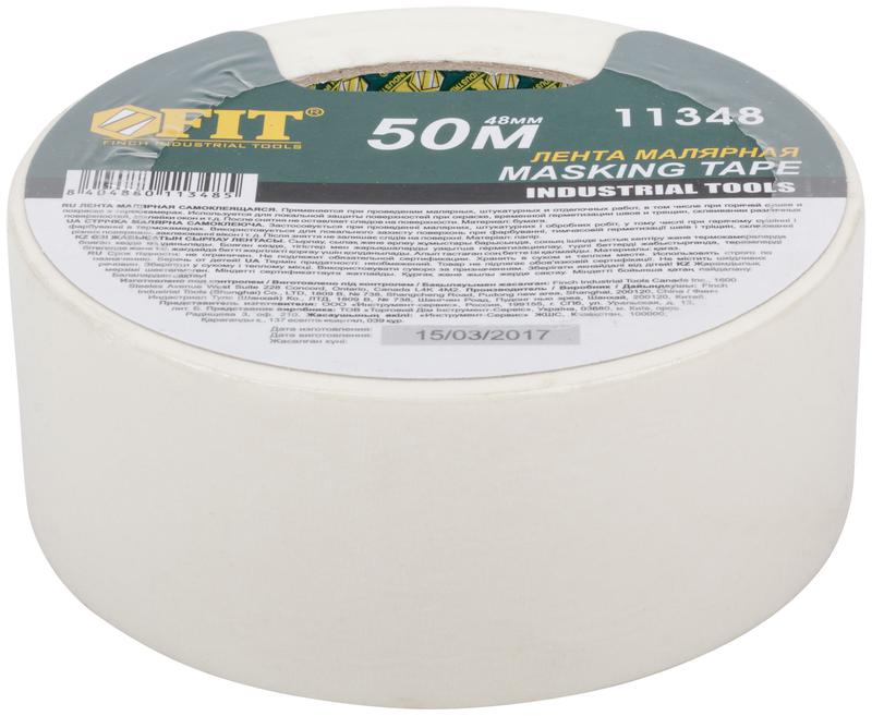  Лента малярная креппированная клейкая 48ммх50м FIT 11348 фото в каталоге от BTSprom.by