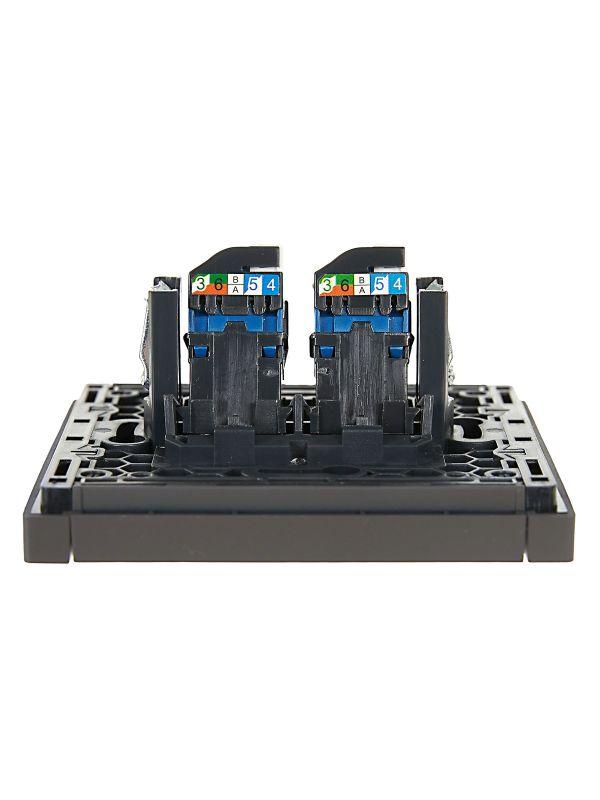  Розетка компьютерная 2-м RJ45 кат.6 FORTE&PIANO FP334 сер. IEK FP-K20-2-K03 фото в каталоге от BTSprom.by
