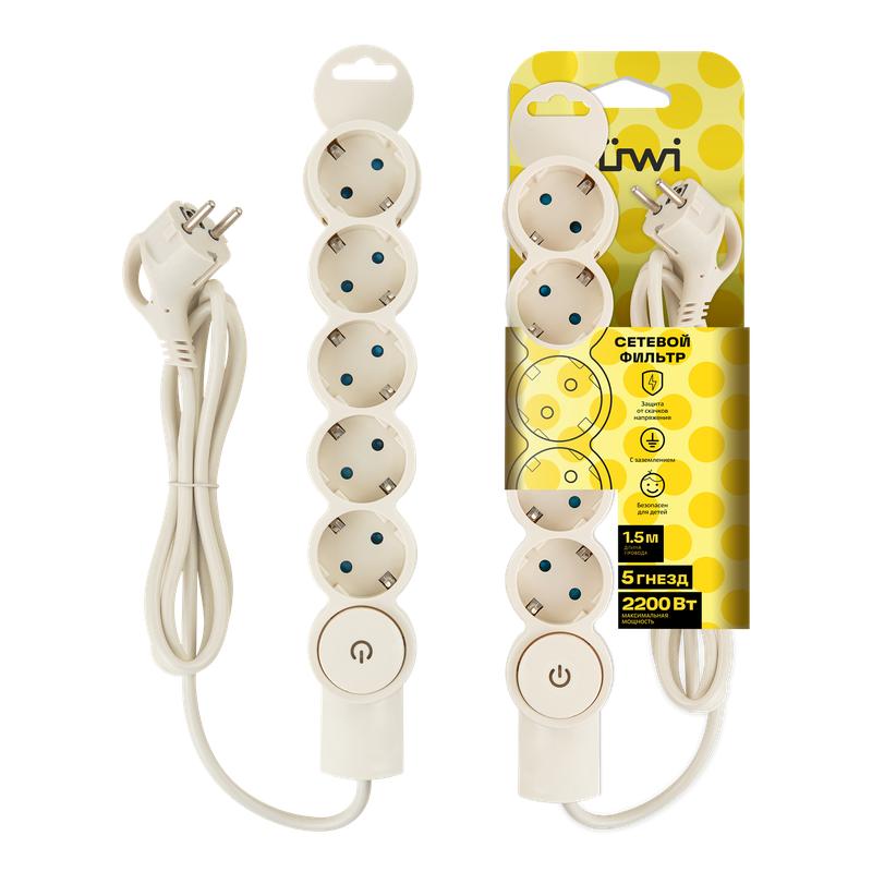 фильтр сетевой 5х1.5м с/з с выкл 2квт 10а/2 сл. кость duwi 32570 3 от BTSprom.by