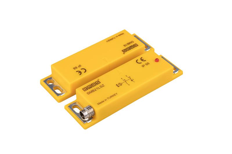 датчик магнитный (2нз) разъем m8х4 (расст. сраб. 8мм) индикация led левый выход ip68 emas smb21lsz-b18 от BTSprom.by