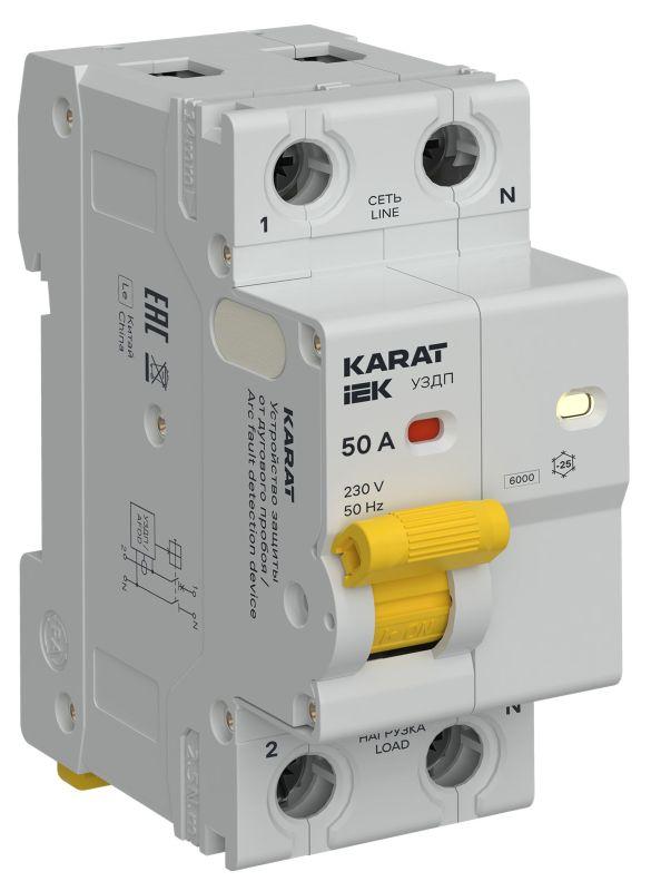 устройство защиты от дугового пробоя (уздп) 1p+n 50а karat iek ka-dp10-1-050 от BTSprom.by