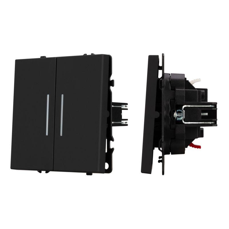 выключатель непроходной 2-кл. led swt-nobe-mk02-sfpl-l-bk 10а 230в механизм arlight 054264 от BTSprom.by