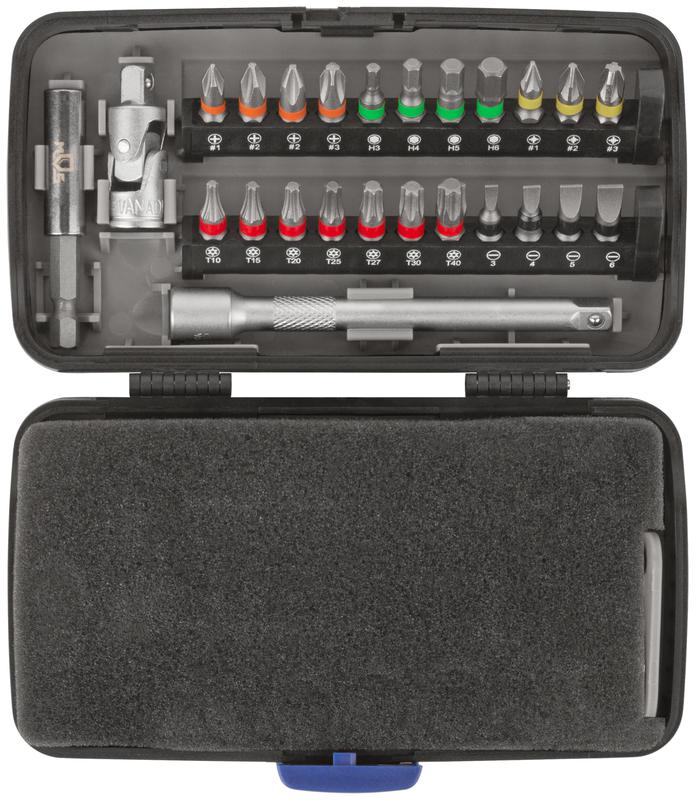 Мини-набор инструмента (биты; головки; вороток; удлинитель) 38шт пластиковый кейс MOS 65000М фото в каталоге от BTSprom.by