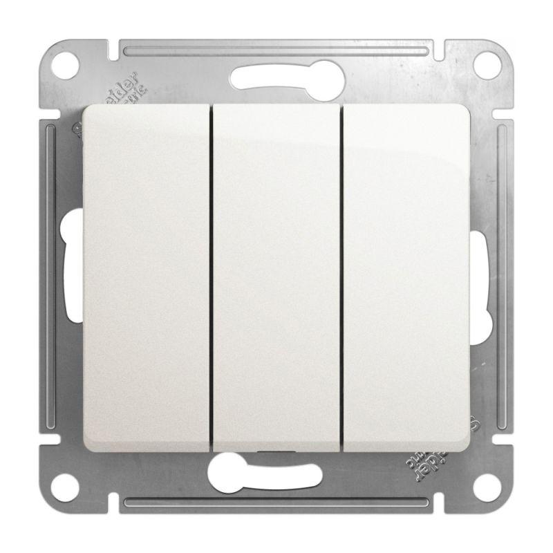 выключатель 3-кл. сп glossa 10а ip20 (сх. 3) 10ax механизм перламутр. se gsl000631 от BTSprom.by
