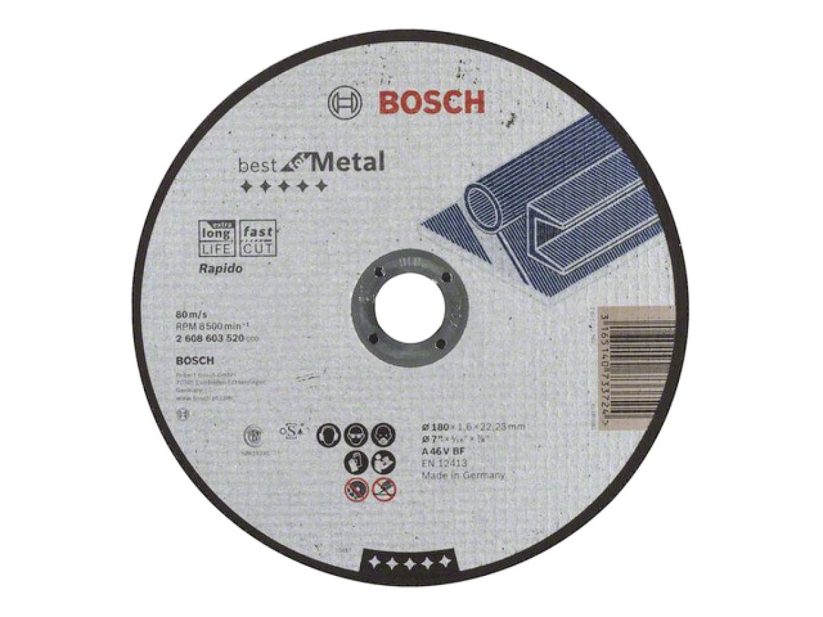 круг отрезной 180х1.6x22.2 мм для металла best bosch (прямой) 2608603520 от BTSprom.by
