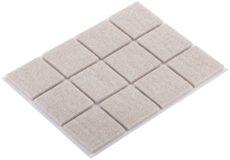  Подкладка для мебели самоклеющиеся квадратные 25х25мм войлок (уп.12шт) FIT 67531 фото в каталоге от BTSprom.by