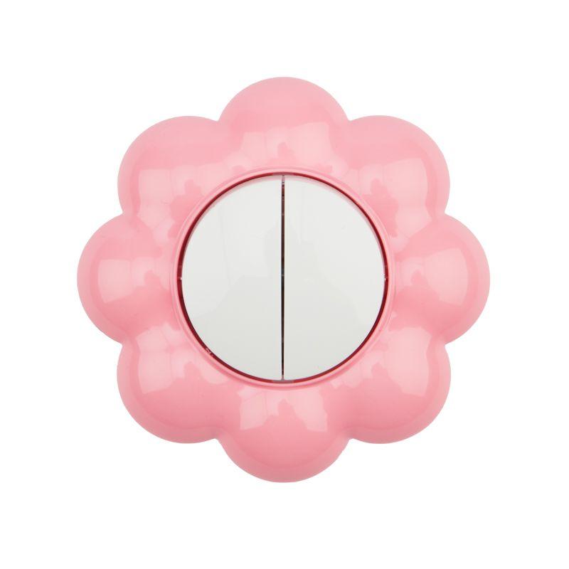 выключатель 2-кл. сп happy цветок бел./розовый kranz kr-78-0624 от BTSprom.by