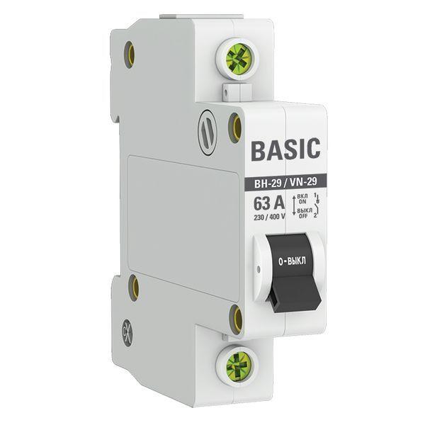 выключатель нагрузки 1п 63а вн-29 basic ekf sl29-1-63-bas от BTSprom.by
